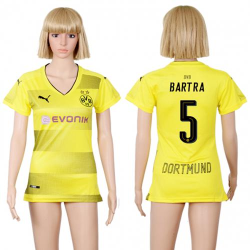 Women's Dortmund #5 Bartra Home Soccer Club Jersey - Click Image to Close